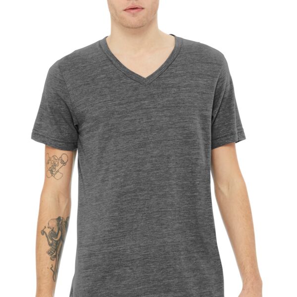 Unisex Textured Jersey V Neck Tee Thumbnail